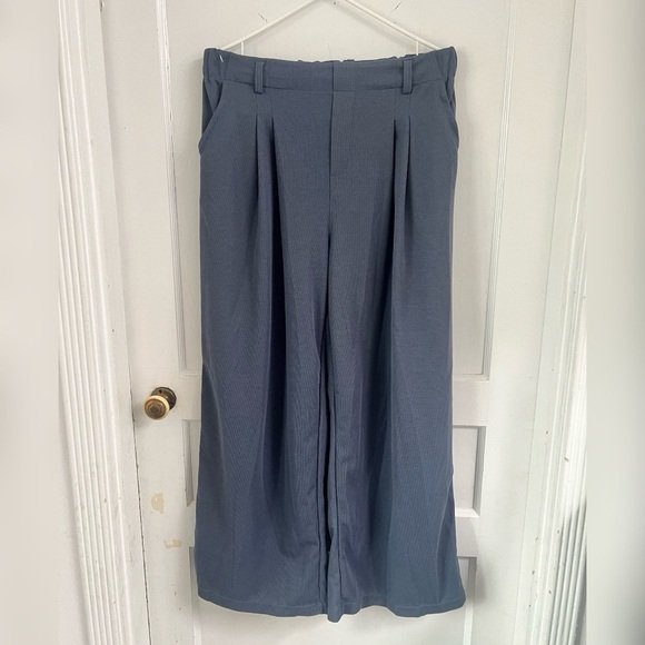 Halara Flex High Waisted Side Pocket Wide Leg Waffle Work Pants NEW W/TAG Size L - Picture 1 of 5